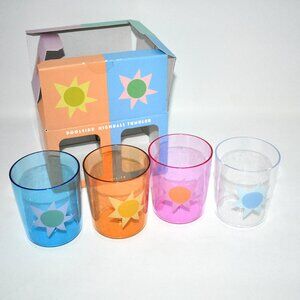 SunnyLife Utopia Poolside Highball Tumblers Set of 4 13.5oz Hard-to-Break Plasti